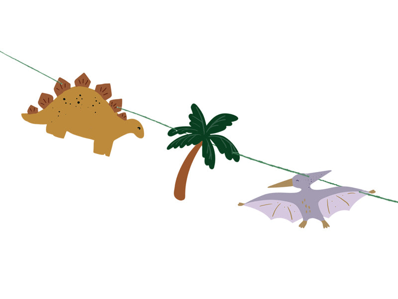 PartyDeco Girlande Happy Birthday Dino – mehrfarbig – 450 × 10 cm – Papier – 1 Stk