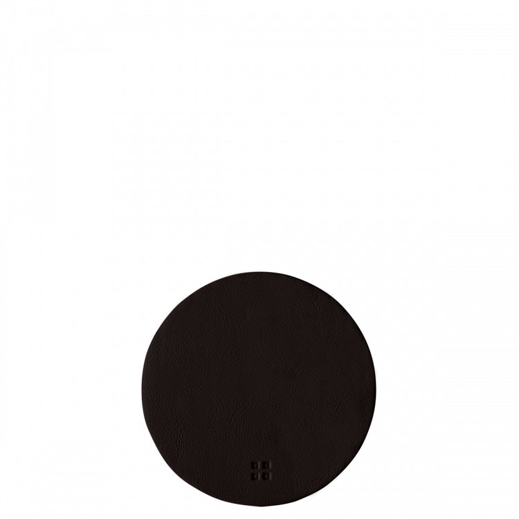 Sola Glasuntersetzer – Ø 11 cm, Kunstleder/Kunststoff, Schwarz