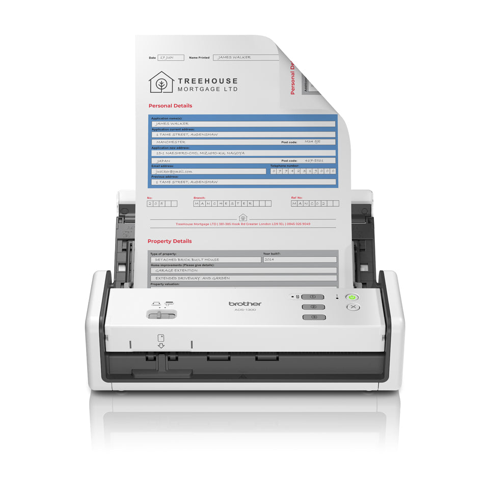 Brother Ads-1300 – Dokumentenscanner, A4, 1200 dpi