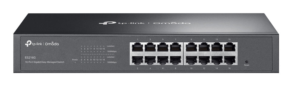 TP-Link Omada ES216G – Managed Switch – 16×GbE, L2, 19" Rack