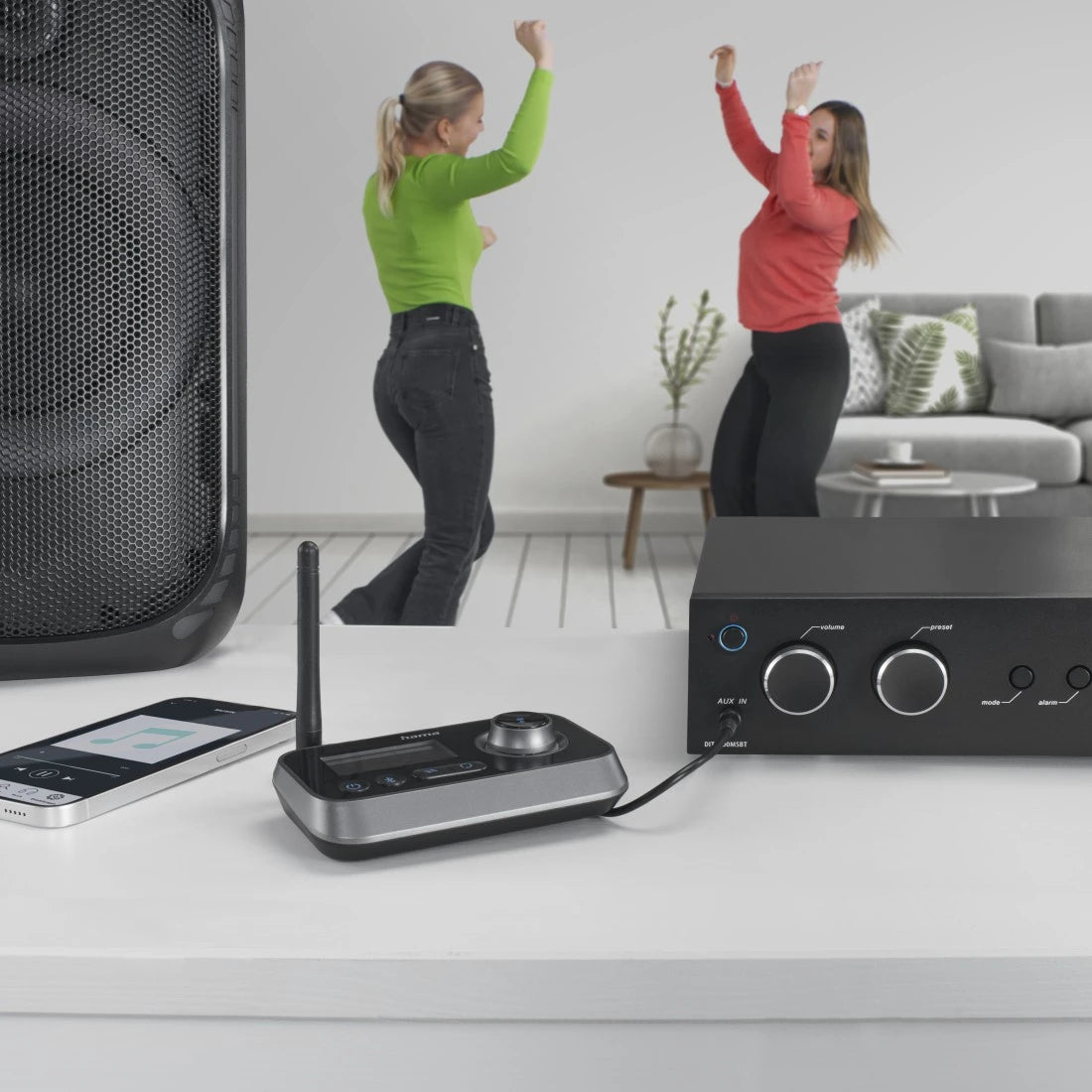 Hama Link.it duo – Bluetooth Audio-Adapter (Tx/Rx) – Bluetooth 5,2, 10 m – aptX – USB – schwarz