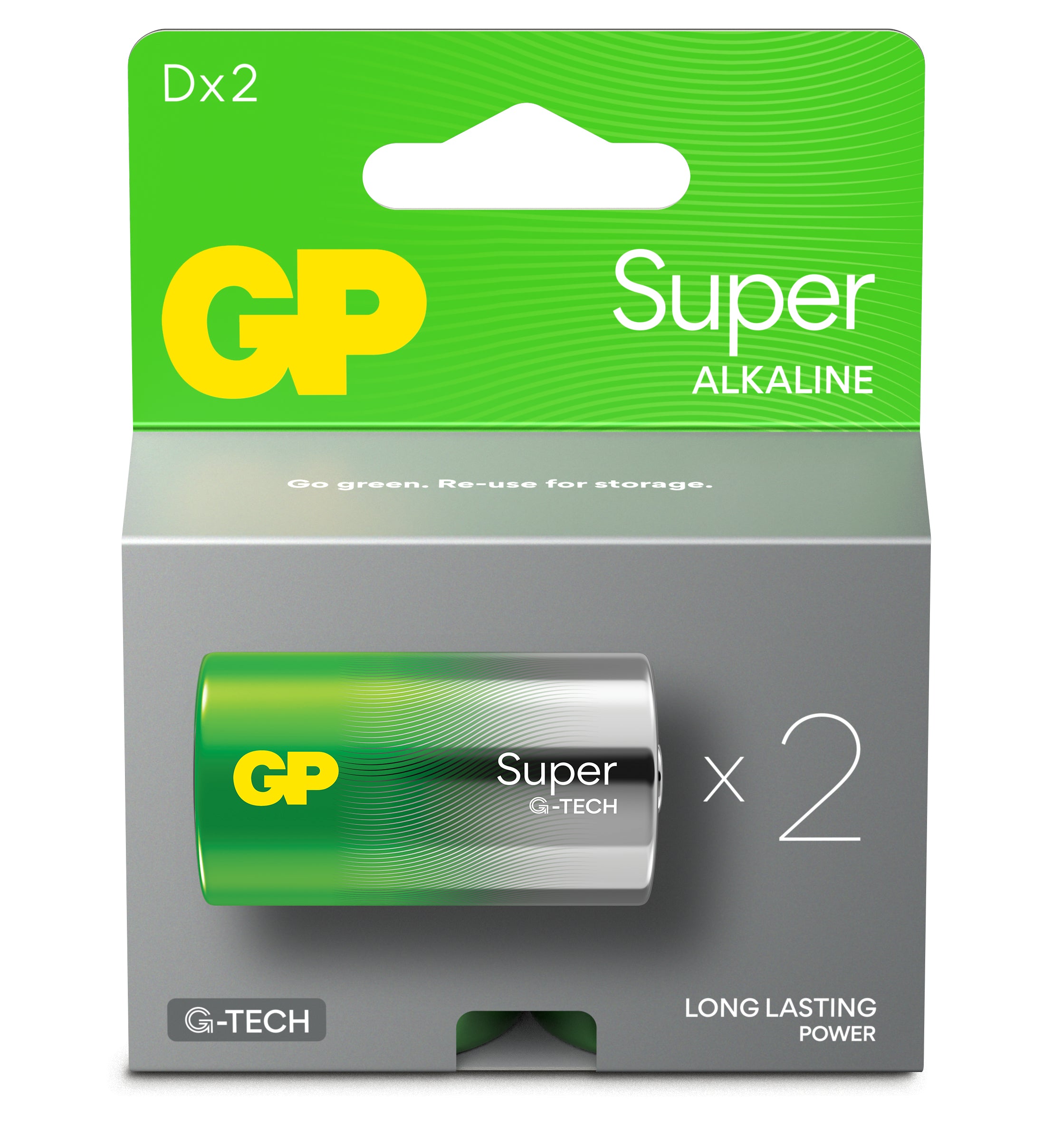 GP Batteries GP D (LR20) Batterien, Alkaline, 1,5 V – 2 Stk.