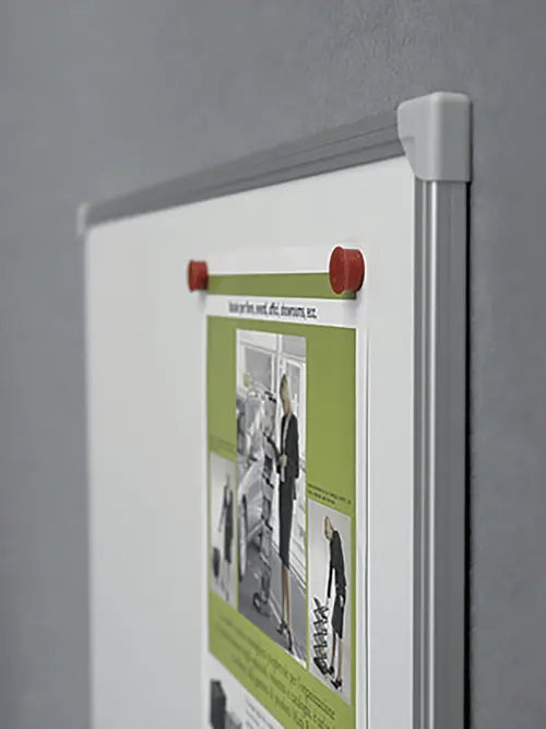Franken Whiteboard – 60 × 45 cm, lackierter Stahl, magnetisch, Alu-Rahmen, Wandmontage, inkl. Stiftablage