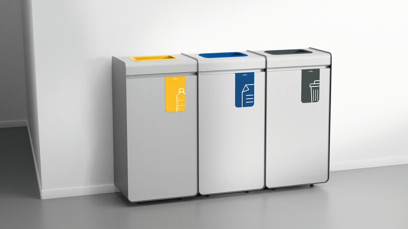 Durable Abfallcontainer – 55 l – Metall, Kunststoff, Grün, Grau – B × H × T 420 × 830 × 330 mm – TÜV