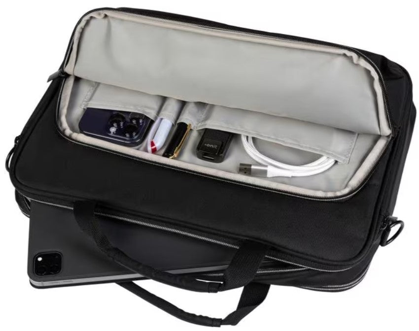 ONIT Notebook-Tasche für bis zu 14,1" – Trolley-Band, 600D rPET – Schwarz