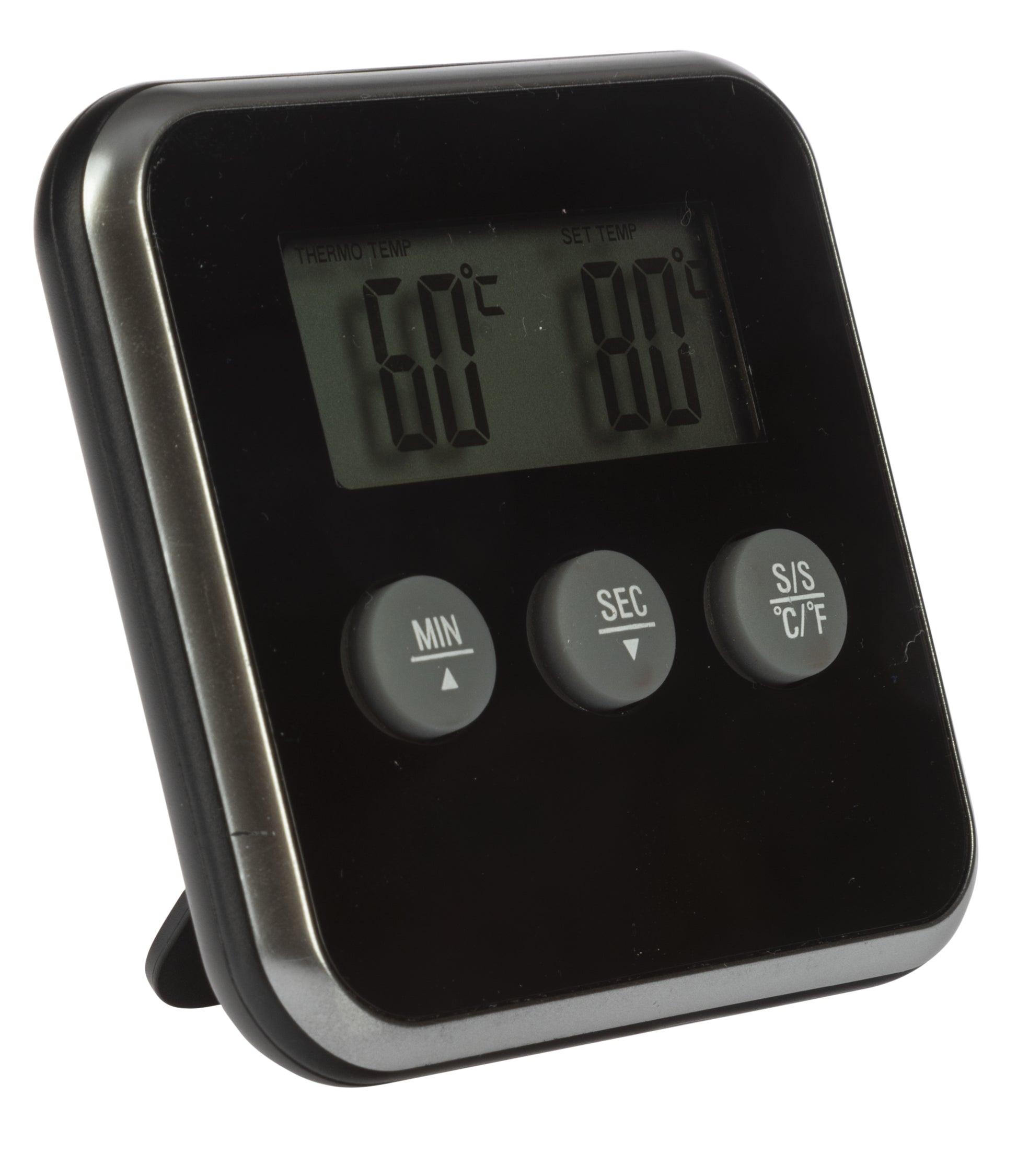 Nordic Quality Digitales Steakthermometer mit Timer, 0–250 °C, LCD, Schwarz