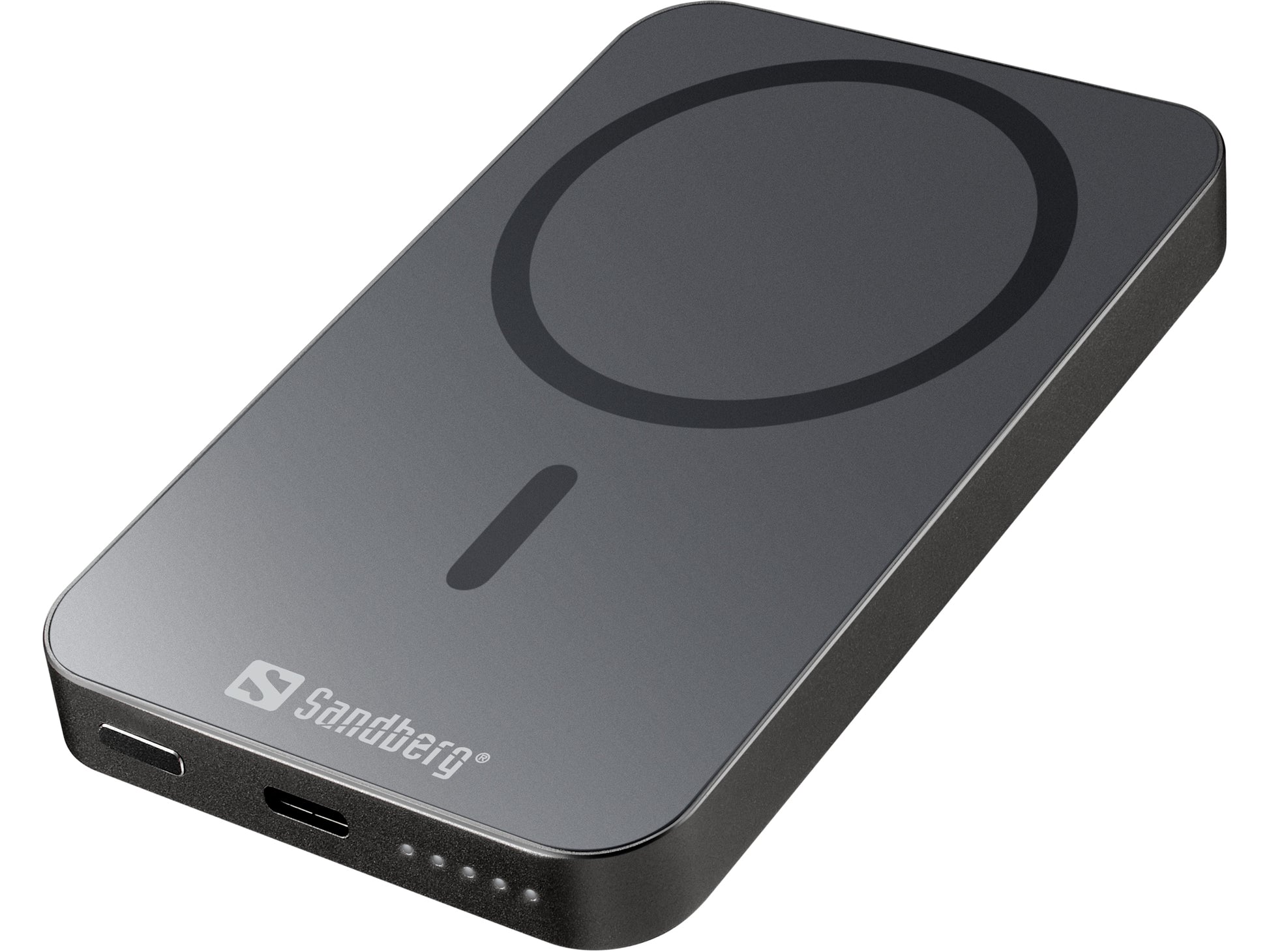 Sandberg MagSafe Powerbank 5'000 mAh – 20 W PD, Wireless 15 W, 1× USB-C, Schwarz