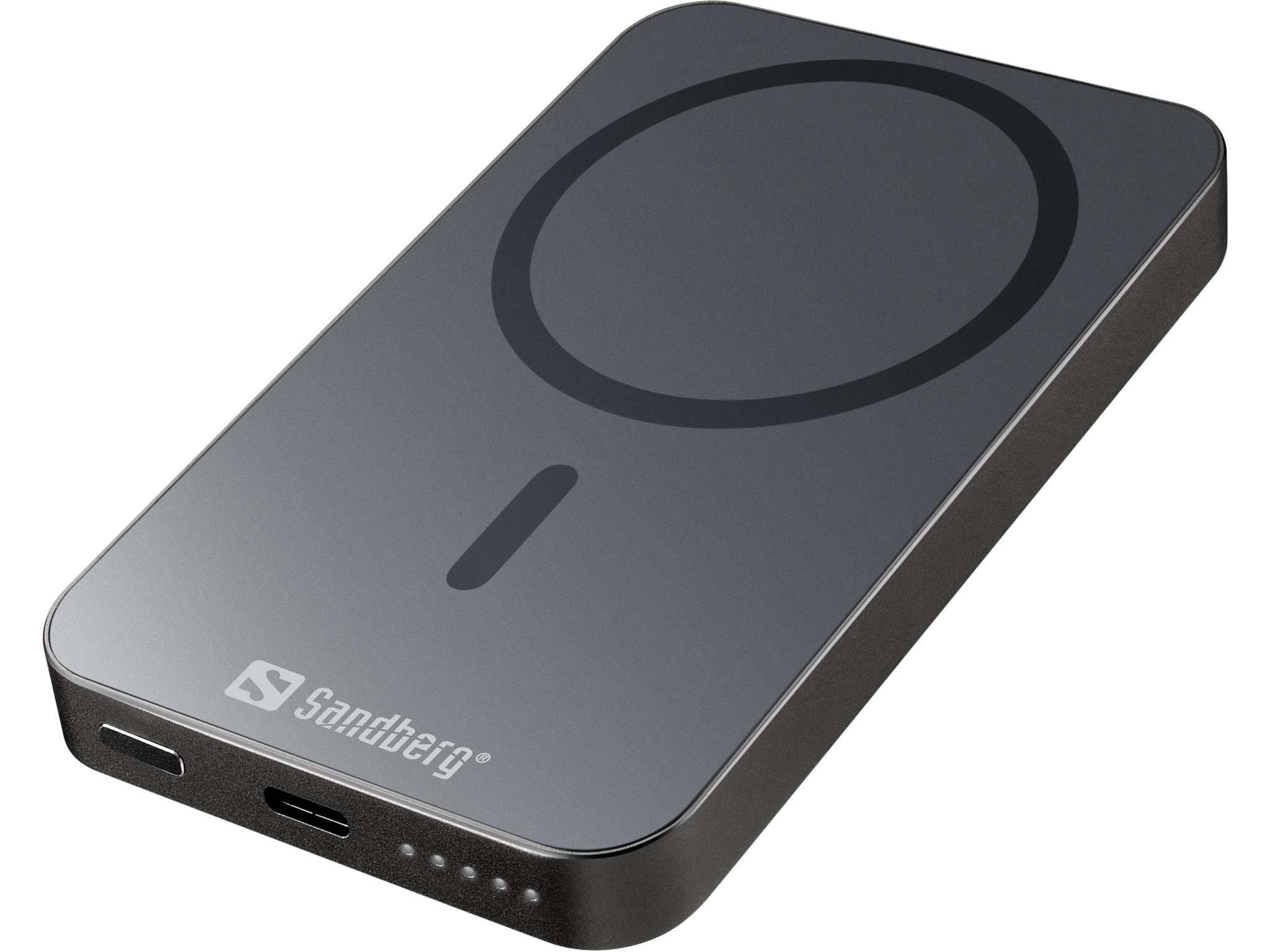 Sandberg MagSafe Powerbank 5'000 mAh – 20 W PD, Wireless 15 W, 1× USB-C, Schwarz
