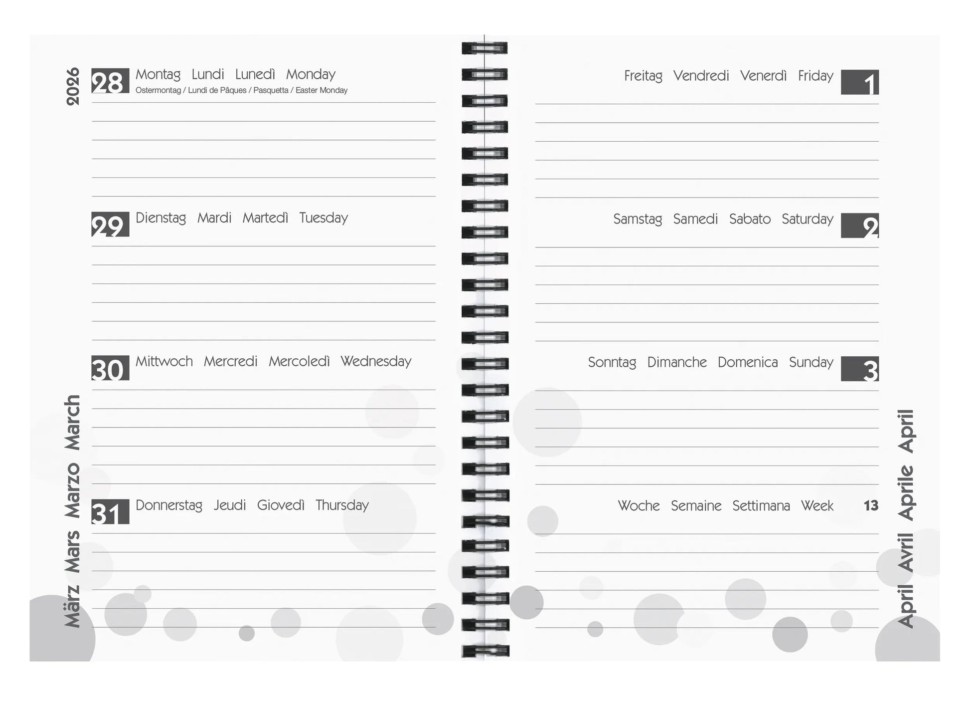 Biella mydiary Schüleragenda – 1 Woche/2 Seiten, Spiralbindung, A5, Aug–Jul, Summer, FSC
