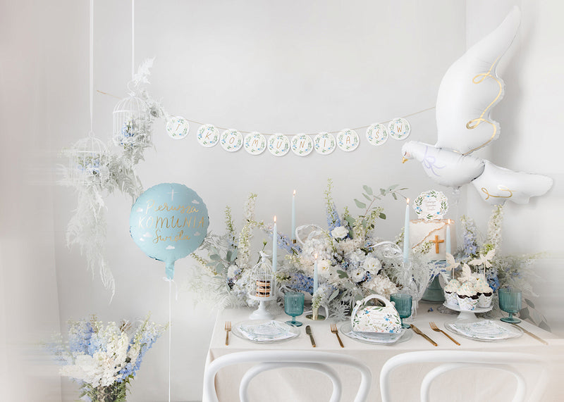 PartyDeco Folienballon Taube – Weiss – 80 × 100 cm – 1 Stk