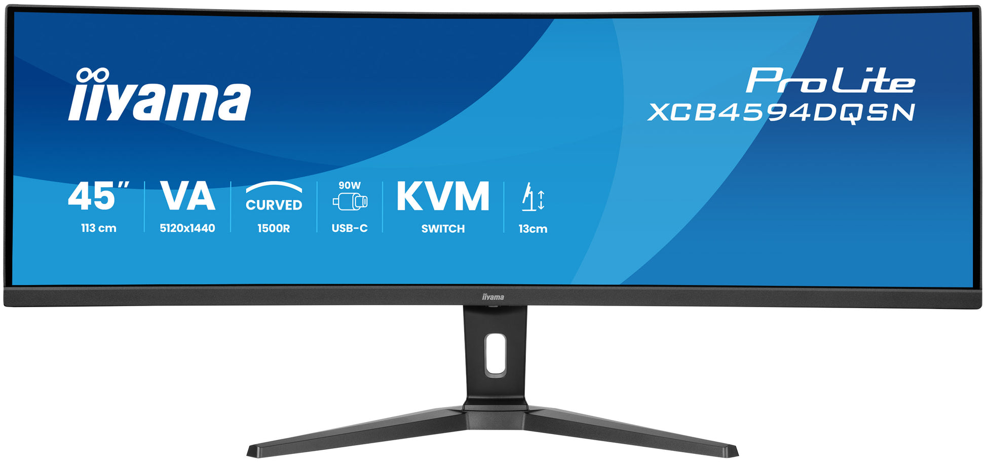iiyama ProLite 44,5 Business – Monitor, 44,5" 5120 × 1440 (DQHD), VA, 165 Hz, 450 cd/m²