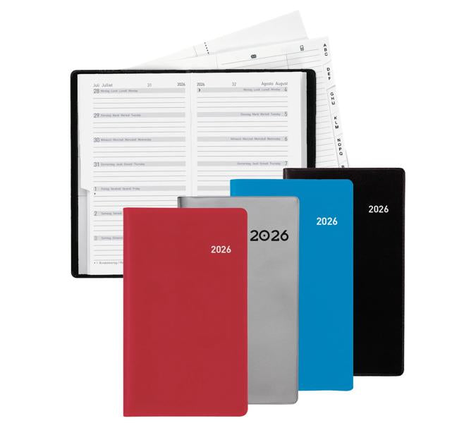 Biella Planer Bern Agenda – 1 Woche/1 Seite, geheftet, 8,7 × 15,3 cm, 2026, mehrsprachig, PEFC