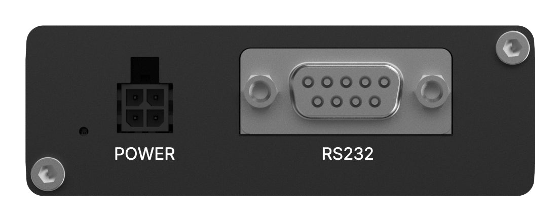 Teltonika TRM142 – 4G Modem, 2G/3G/4G, RS‑232 & Micro‑USB, Mini‑SIM, 9–30 V DC, Schwarz