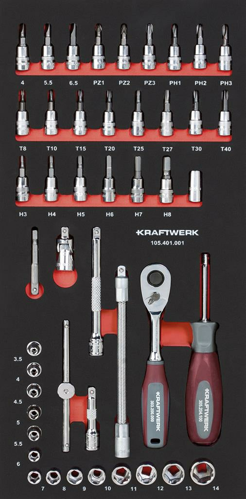 Kraftwerk Steckschlüssel-Set – Antrieb 1/4" – 105.401.001