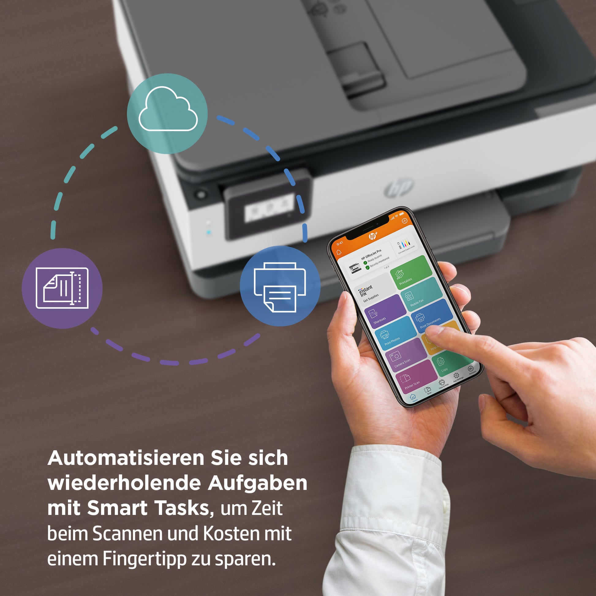 HP OfficeJet 8014e – Farbtintenstrahl-Multifunktionsdrucker, A4, 3-in-1, Duplex, ADF, WLAN, AirPrint, Mopria