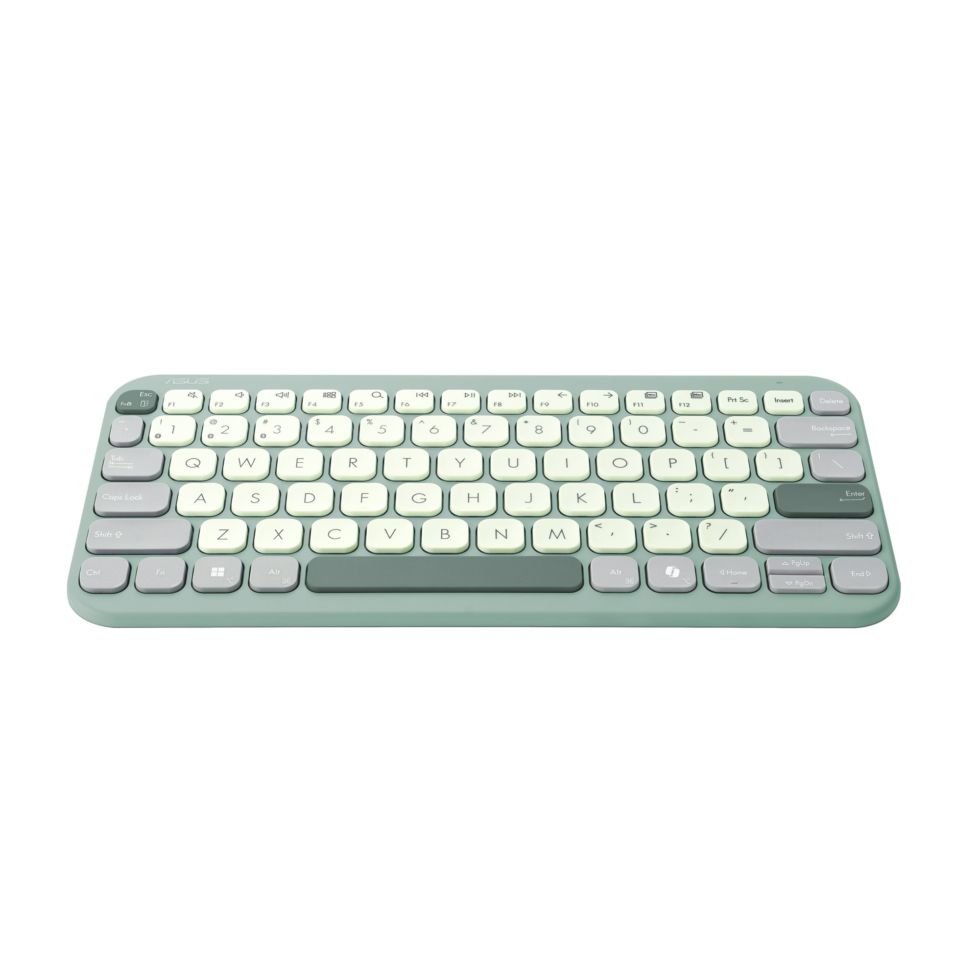 ASUS KW100 – Kompakte Tastatur 75% – Schere – Bluetooth 5,0 – QWERTZ (DE) – ohne Ziffernblock – Grün/Hellgrün