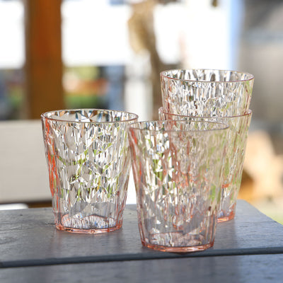 Koziol Trinkgläser Club No. 1 – 4er Set, 250 ml, Ø 8,2 cm, Kunststoff, Rosa, spülmaschinenfest
