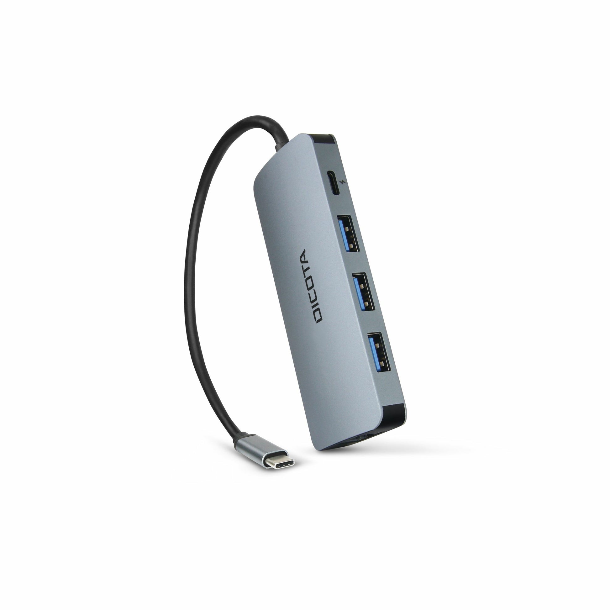 DICOTA D32062 Multiport-Adapter – USB-C, 1× HDMI, 3× USB-A, 100 W PD, GbE, SD/microSD
