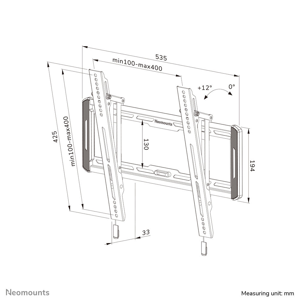Neomounts Wandhalterung – Neigbar – 32–75" – VESA 100×100–400×400 – bis 50 kg – WL35-550BL14