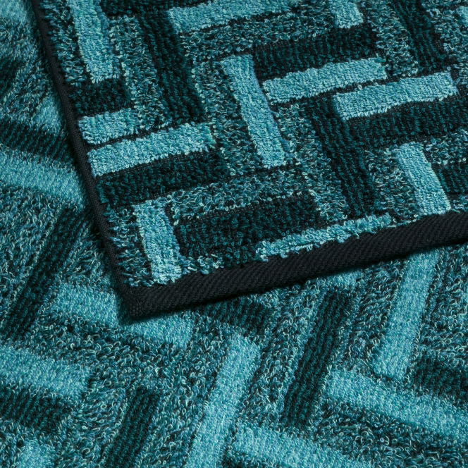 Möve Duschtuch Tide Tiles – 67 × 140 cm, Dunkelblau, 100% Baumwolle, 520 g/m²
