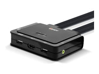 Lindy KVM-Switch 2×1, HDMI/USB 2.0, 18 Gbit/s, Audio