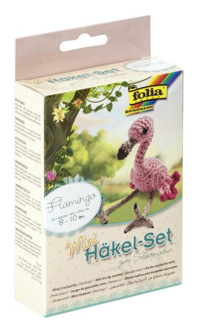 Folia Bastelset Häkeln Flamingo – ab 8 Jahren – 80–100 mm