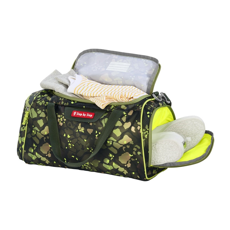 Step by Step Sporttasche CLOUD – 13 l, Motiv Dino Torex, mit Schultergurt, wasserabweisend, 38 × 20 × 23 cm
