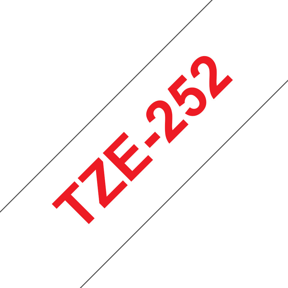 Brother Schriftband – 24 mm × 8 m, weiss, rot