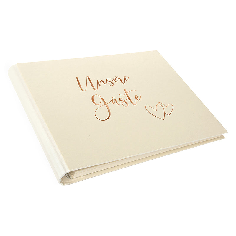 Goldbuch Herzklopfen Hochzeitsgästebuch – 290 × 230 mm – gebunden, beige, Papiereinband