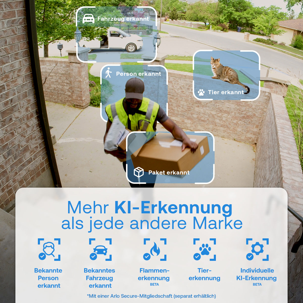 Arlo Essential3 VMK2280 Wildkamera – 2 MP, Reichweite 5 m, IP65, Weiss