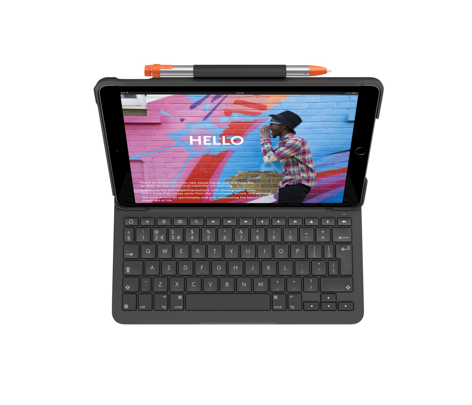 Logitech Slim Folio Notebook-Schutzhülle – für iPad (7. Gen) 10,2", graphit