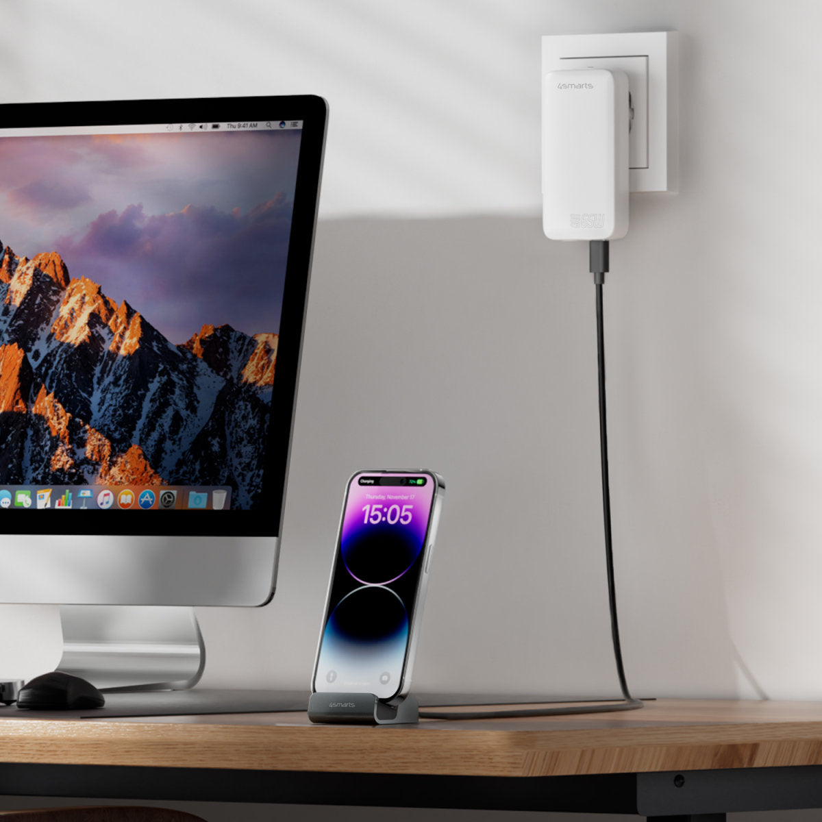 4smarts VoltDock Smartphone-Dock – USB-C – PD 60 W – für Smartphones (Universal) – Schwarz