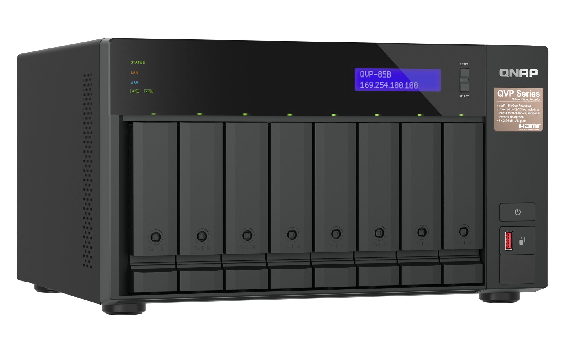 QNAP QVP-85B Allgemeines Speichergerät – 8 Kanäle, 8 Einschübe
