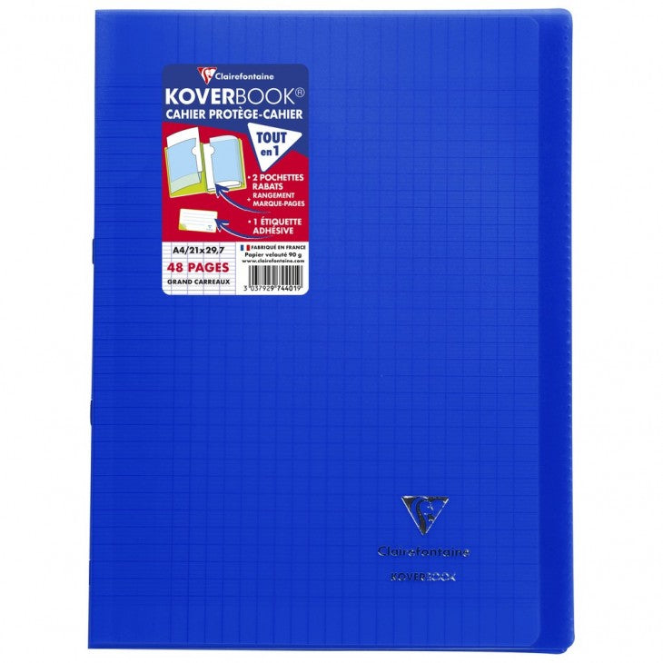 Clairefontaine Notizheft – A4 – 48 Seiten – 90 g/m² – geheftet, transparentes PP-Cover, assortiert, PEFC