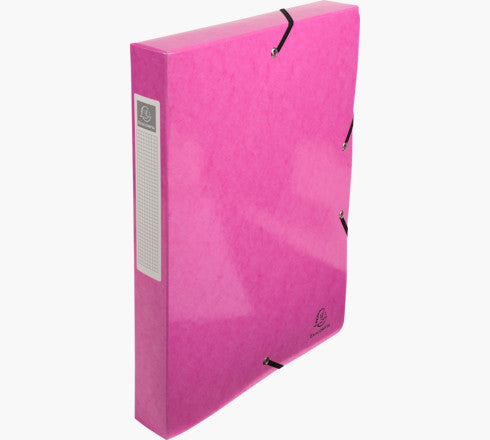 Exacompta Iderama Archivschachtel – für A4, Rücken 40 mm, mit Gummizugverschluss, 350 Blatt, rosa, 1 Stück