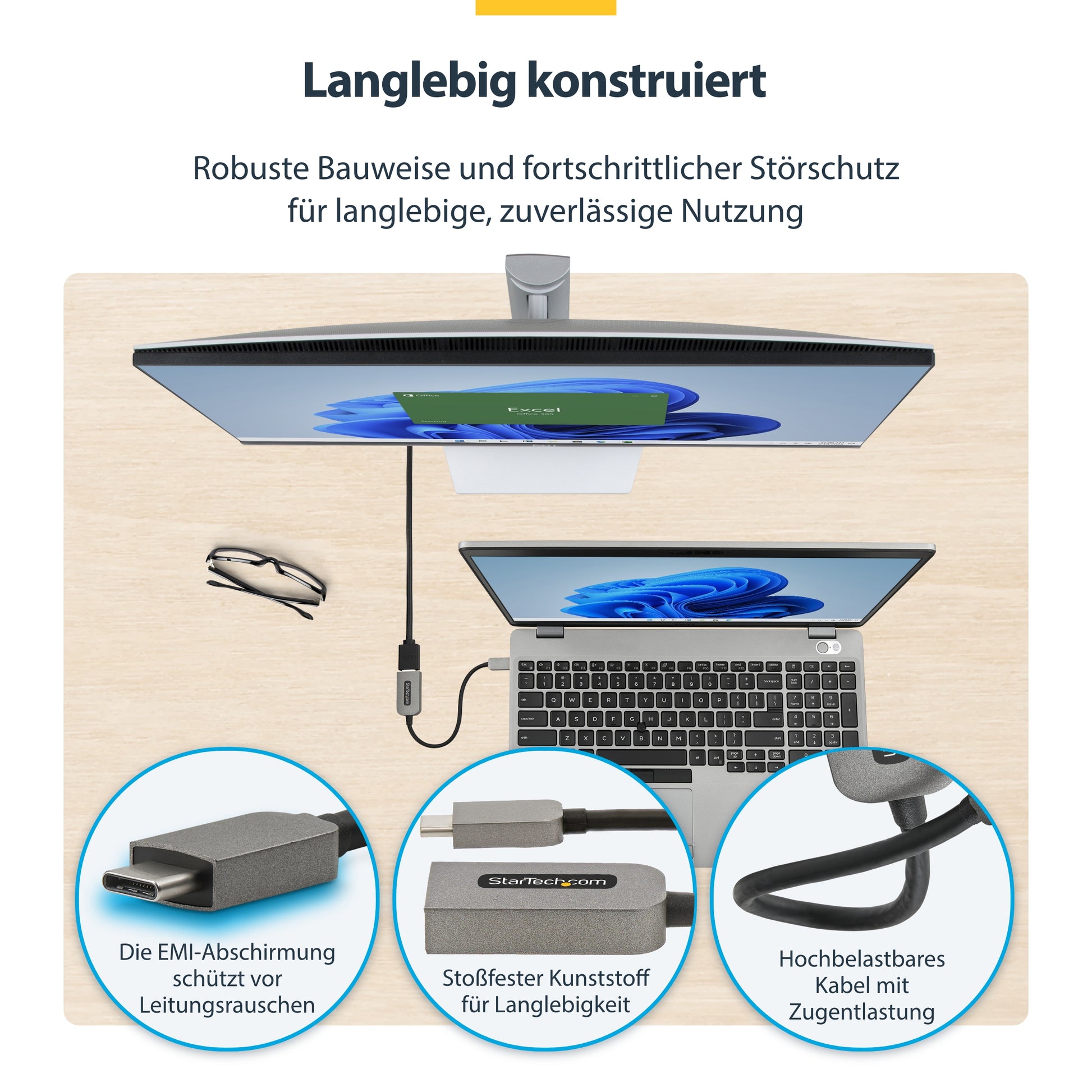 StarTech.com USB-C zu HDMI Adapter – 4K (4096 × 2160) @ 60 Hz, HDMI 2.0b, 13 cm, für Monitor/Display/TV