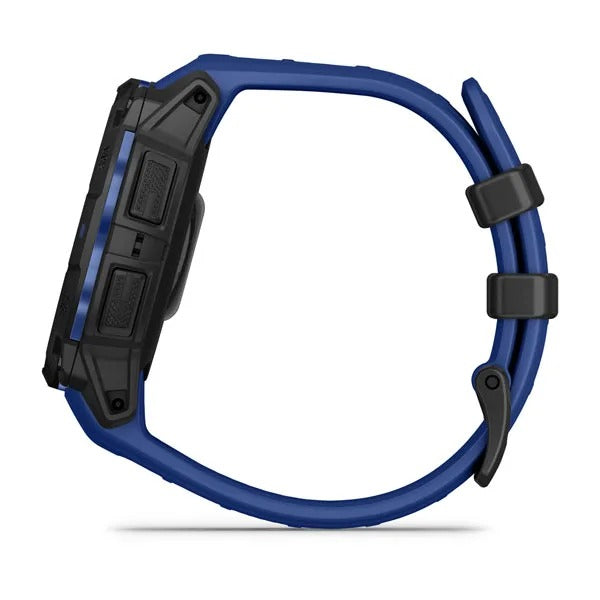 Garmin Instinct 3 45 mm GPS – Aluminium Schwarz, Sportarmband, Schwarz/Bolt Blau, 100 m, für iPhone