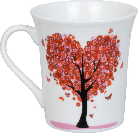 Könitz Porzellan Könitz Becher Love Grows – 410 ml, Ø 9,8 cm, H 10,5 cm, Porzellan, Weiss, spülmaschinenfest