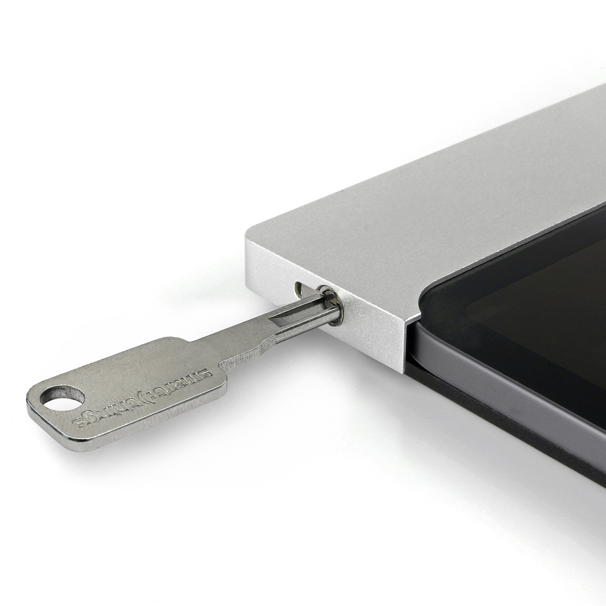 Smart Things Tablet-Wandhalterung – für iPad mini 8,3" (6. Gen.), abschliessbar, inkl. 2 Schlüssel – Silber