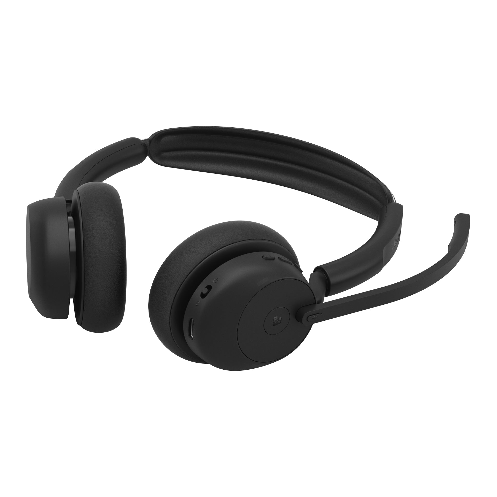 Jabra Evolve3 45 Office-Headset – On-Ear, Stereo, BT 5.3, MS Teams zertifiziert, mit USB-C-Dongle, Schwarz