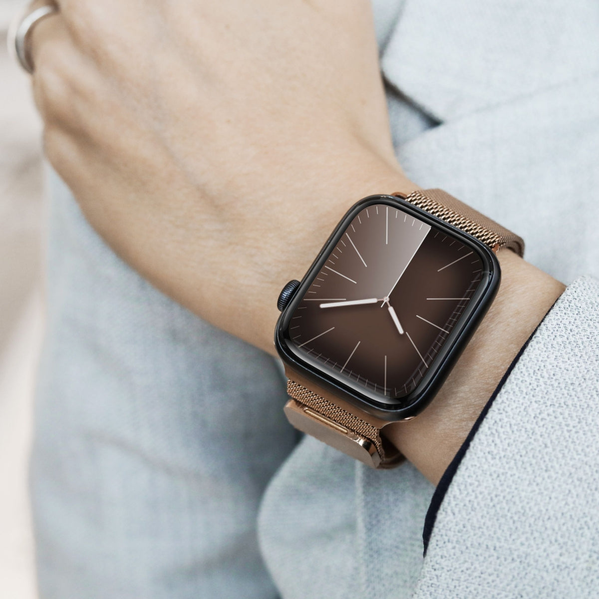 Vonmählen Milanese Loop 2 – Milanese Loop, Roségold, für Apple Watch (44–49 mm)