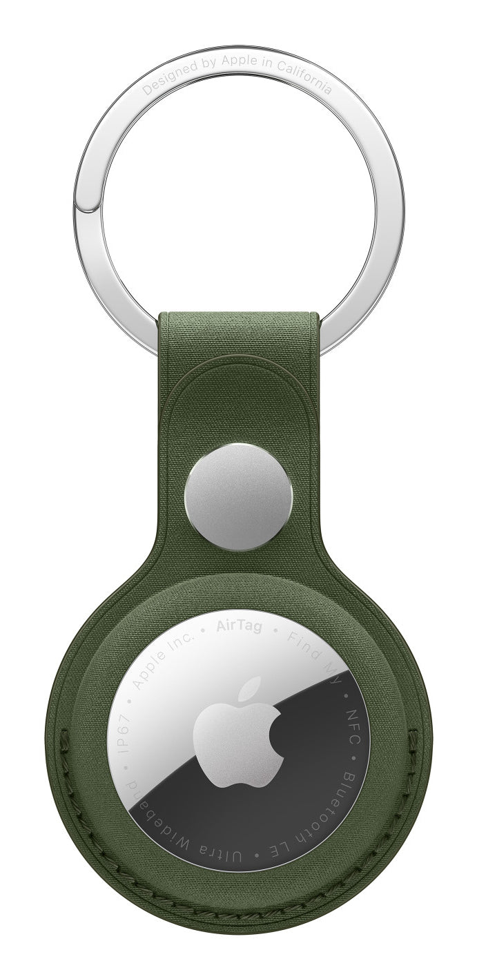 Apple AirTag-Schlüsselanhänger für AirTag – Mikro-Twill/Edelstahl, Moosgrün