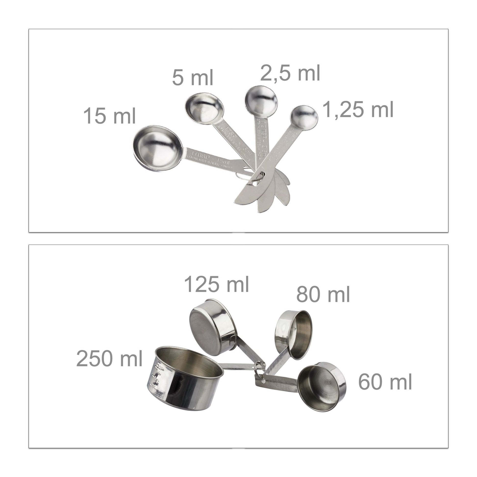 Relaxdays Schüsselset – 18-teiliges Set, 3,6 l/2,3 l/1,3 l/900 ml, Edelstahl, mit Deckel, spülmaschinenfest
