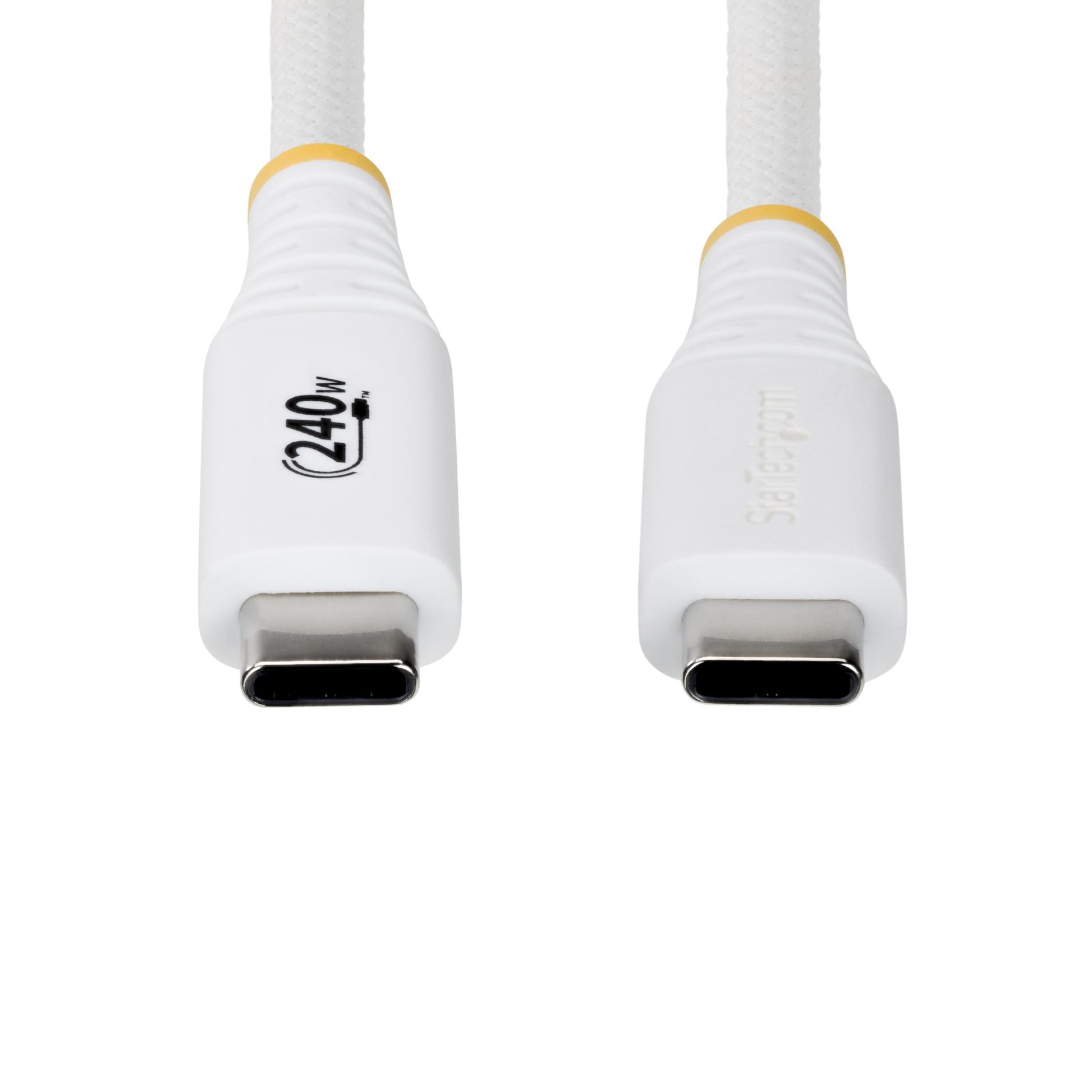 StarTech.com USB-C auf USB-C Kabel – USB 2.0 (480 Mbit/s) – 1 m – PD 240 W – Geflochten – Weiss