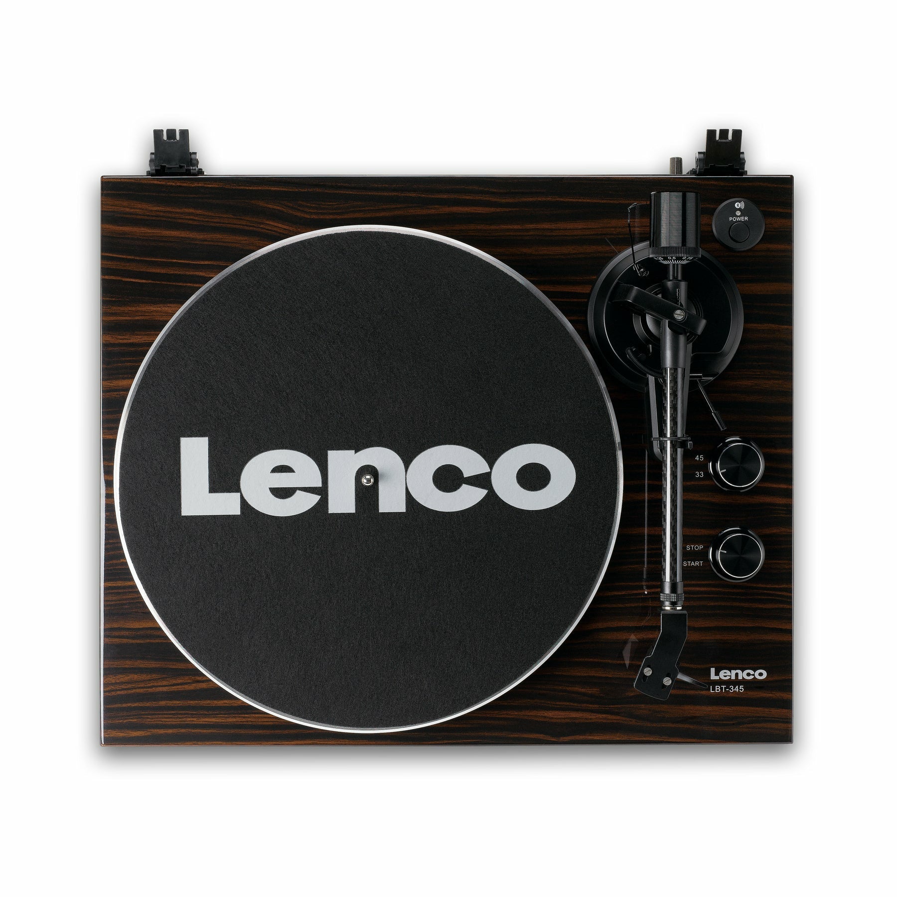 Lenco LBT-345WA – Plattenspieler (Riemenantrieb, manuell), Bluetooth, 33⅓/45 U/min – Walnuss