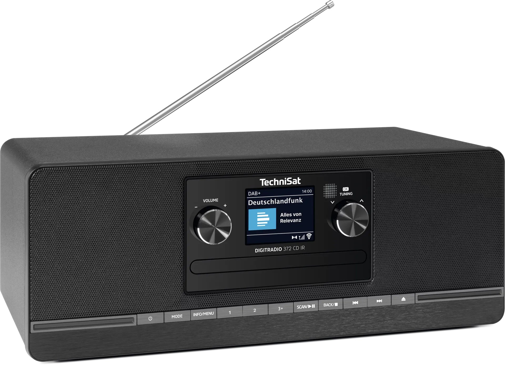 TechniSat DigitRadio 372 CD IR – Internetradio, DAB+/UKW, Bluetooth, WLAN – Schwarz