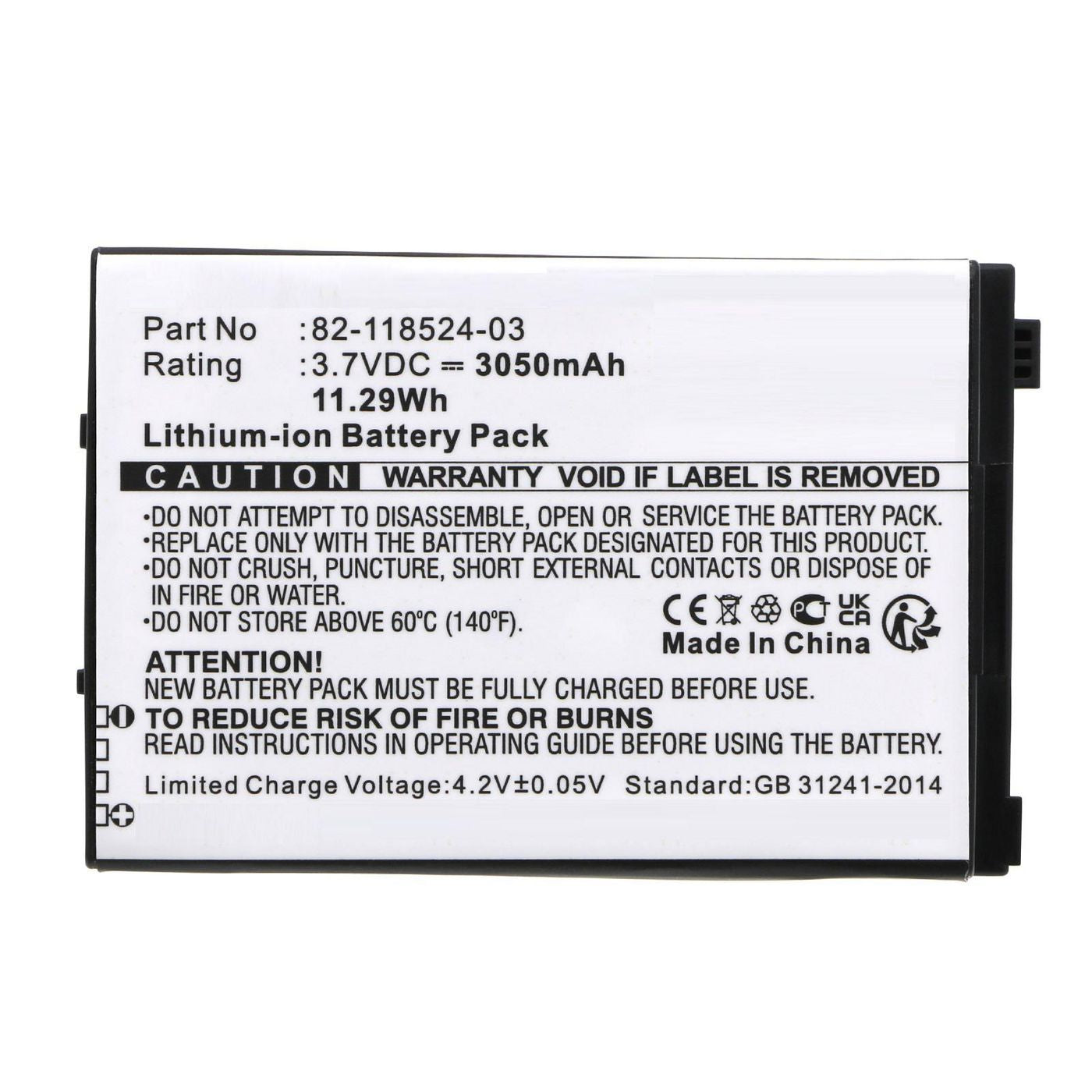 CoreParts Akku 3,7 V 3050 mAh, 11,3 Wh – für Zebra Barcode-Scanner