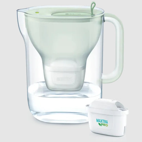 BRITA Style Eco Gletscher – Wasserfilter-Kanne 1,4 l, Filterwechselanzeige, Kunststoff, Hellblau