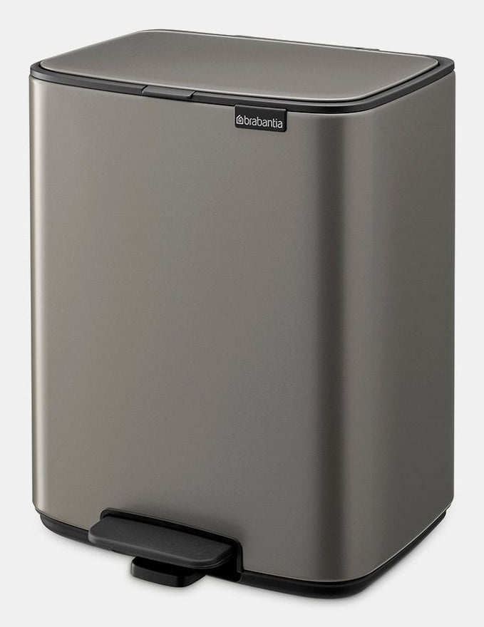 Brabantia Papierkorb – 12 l – Stahl, platin – B × H × T 292 × 369 × 263 mm