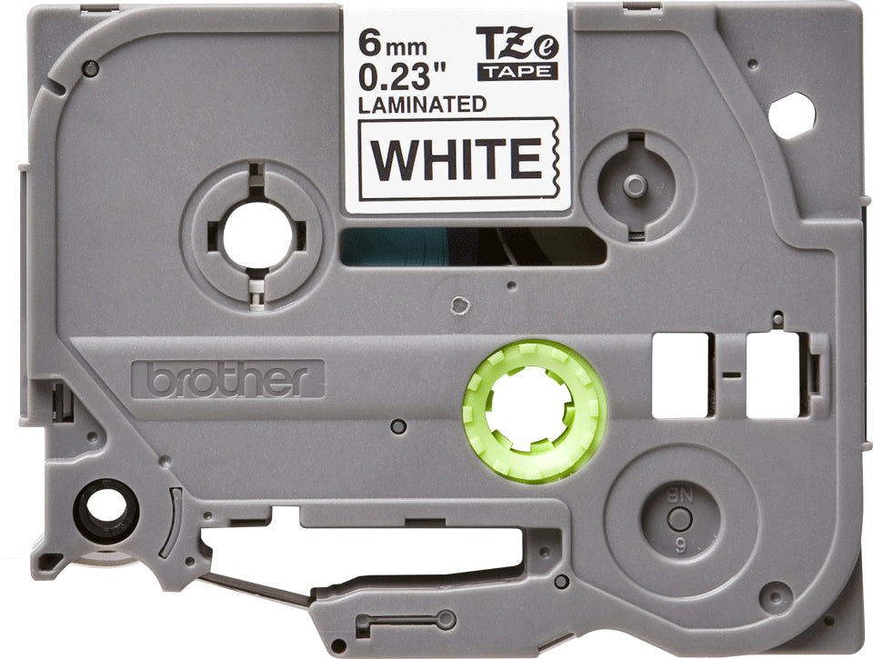 Brother Schriftband – 6 mm × 8 m, weiss, schwarz